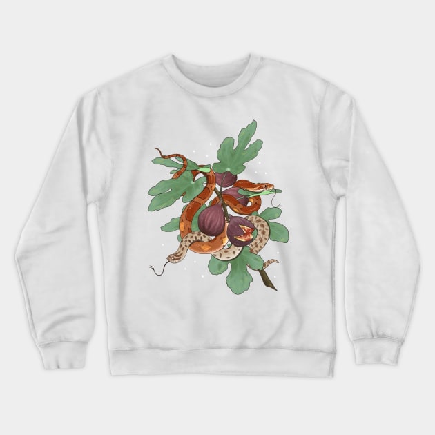 Corn Snake and Hognose Snake with Figs Crewneck Sweatshirt by starrypaige